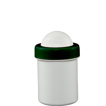 Jar - 50 ml - White, Green Lid - 10 Pieces