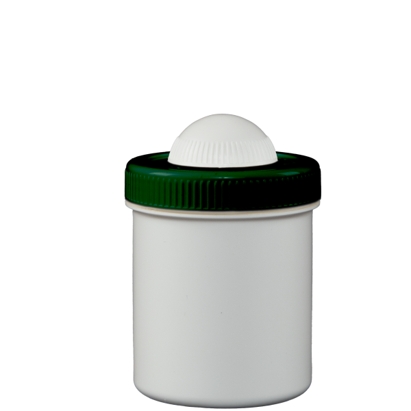 Jar - 100 ml - White, Green Lid - 10 Pieces
