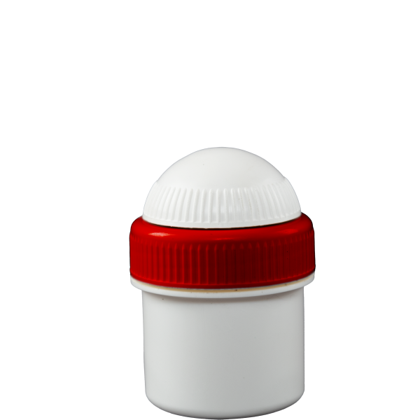 Jar - 15 ml - White, Red Lid - 10 Pieces