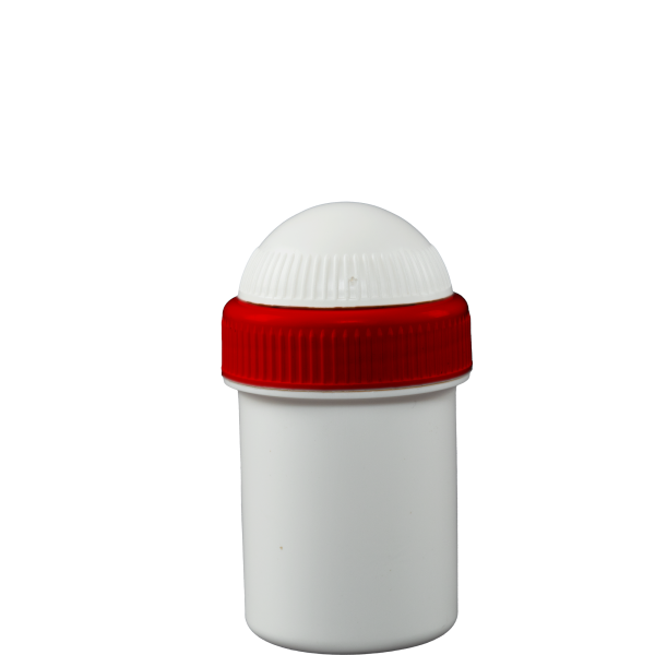 Jar - 30 ml - White, Red Lid - 10 Pieces