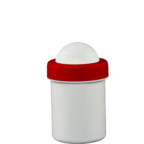 Jar - 50 ml - White, Red Lid - 10 Pieces
