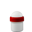 Jar - 15 ml - White, Red Lid - 10 Pieces