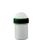 Jar - 30 ml - White, Green Lid - 10 Pieces