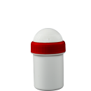 Jar - 30 ml - White, Red Lid - 10 Pieces