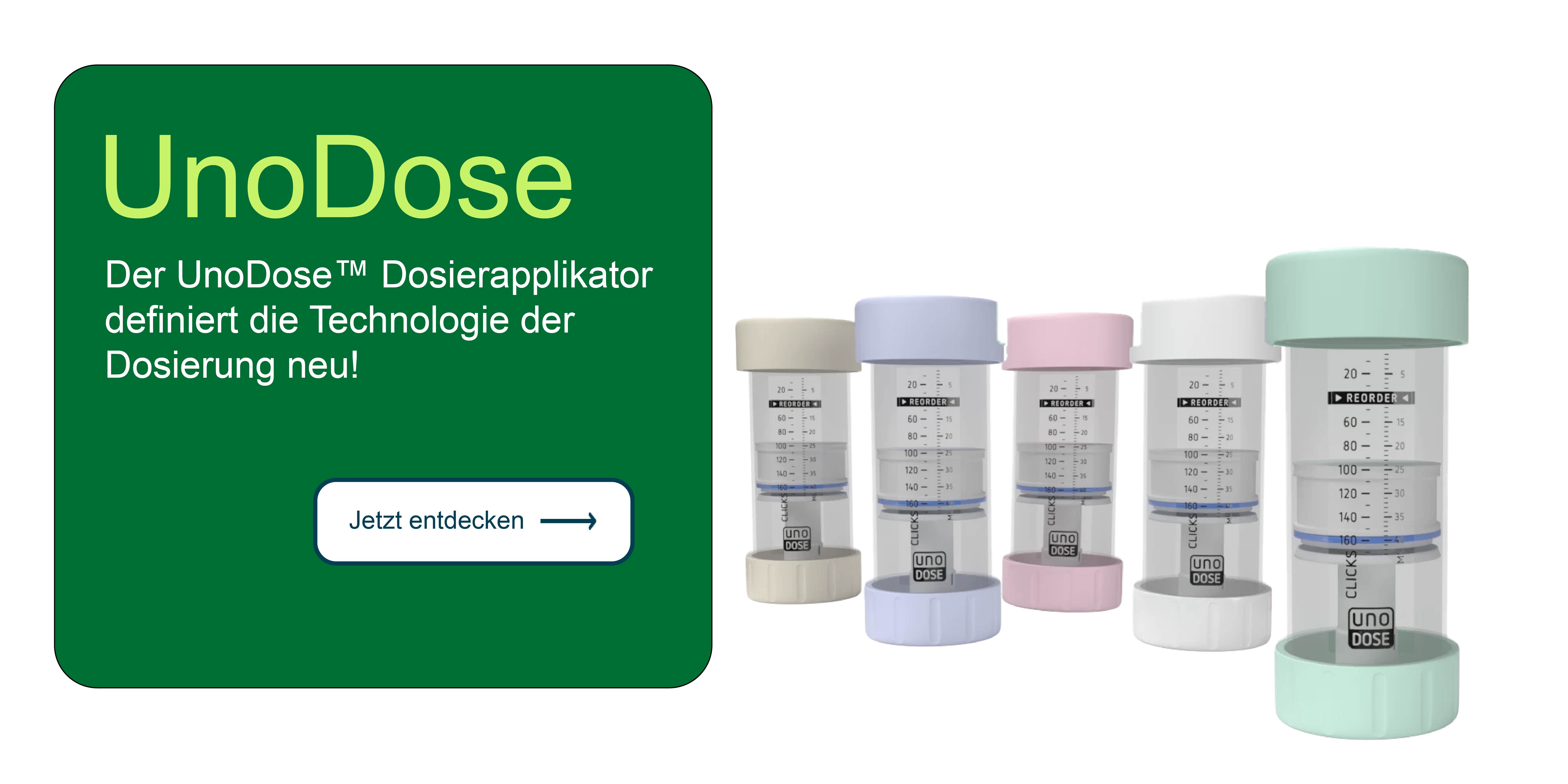 Dosierapplikatoren UnoDose jetzt erhätlich
